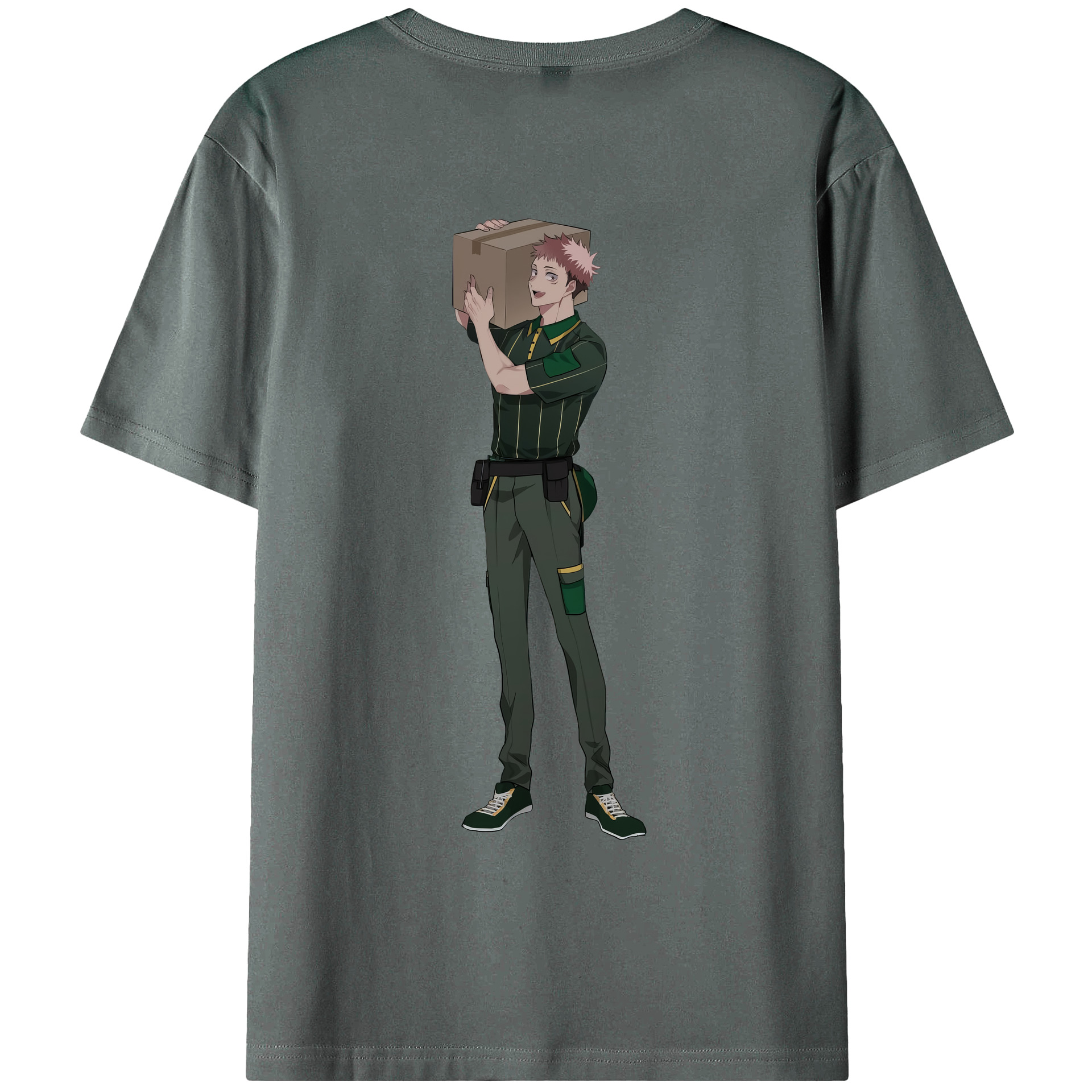 （画像用） 呪術廻戦 Jujutsu Kaisen 綿100％ メンズ半袖Tシャツ（バックプリント） 通気性